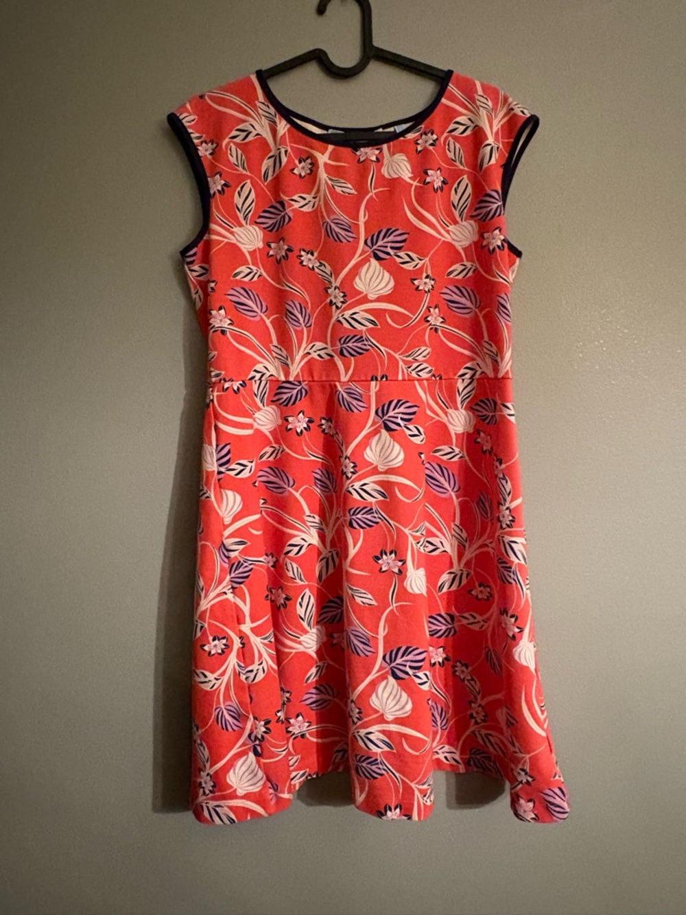 Draper James Coral Floral Fit-and-Flare Dress